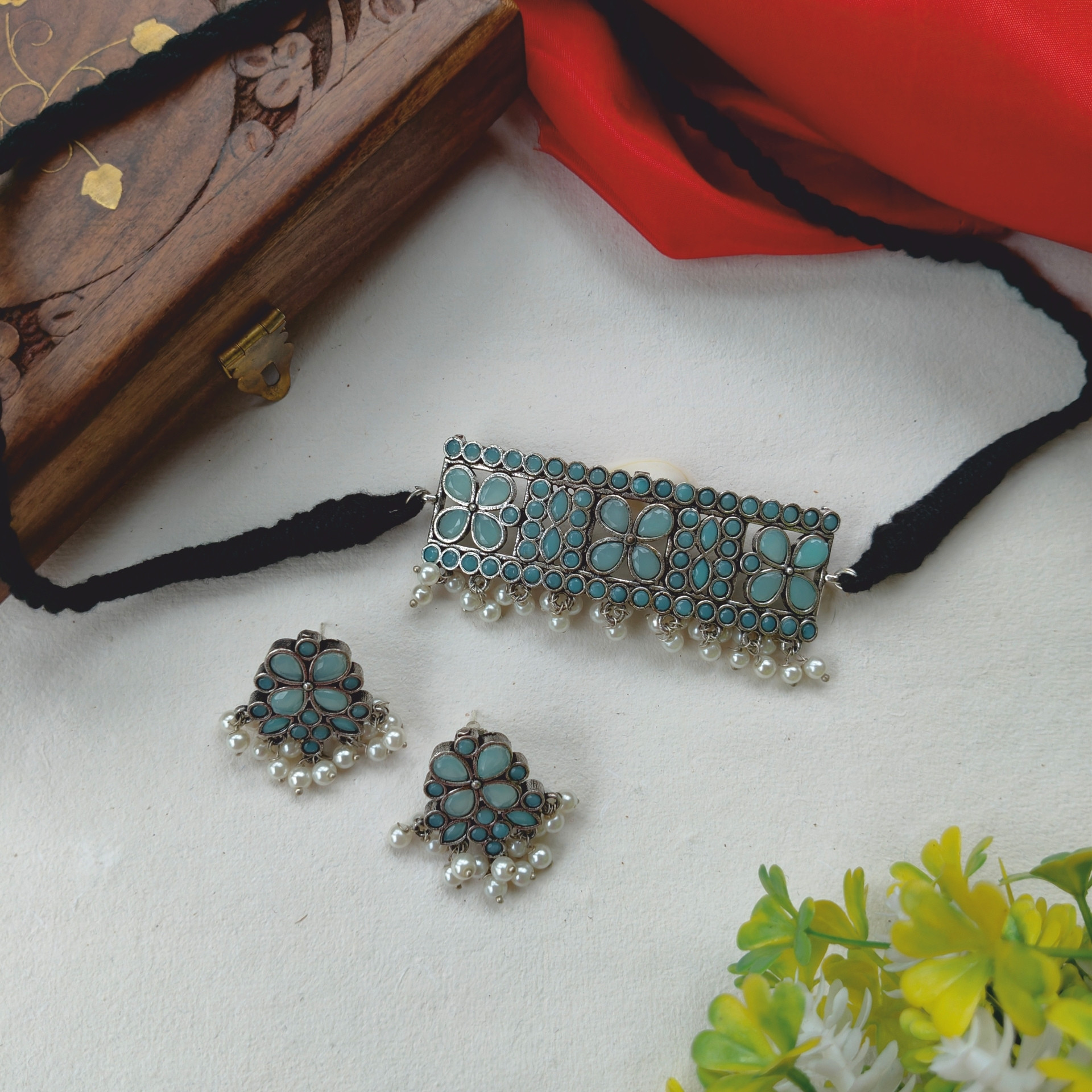 Aqua Stone Choker Set
